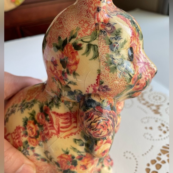 Floral Patterned Decoupage Vintage Cat Decor - Picture 10 of 16